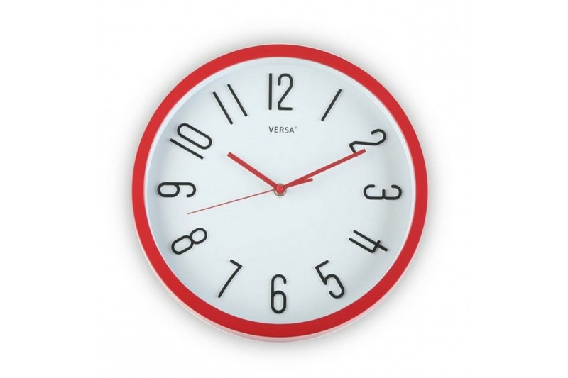 Horloge Murale Rouge Plastique (Ø 30 cm)