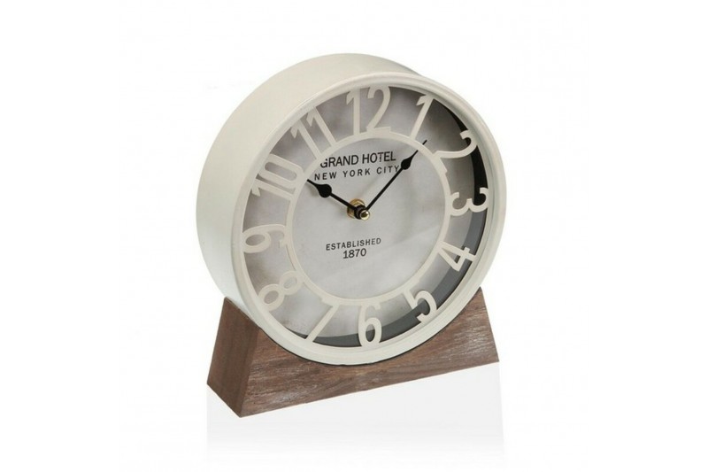 Horloge de table Versa Blanc Bois MDF...