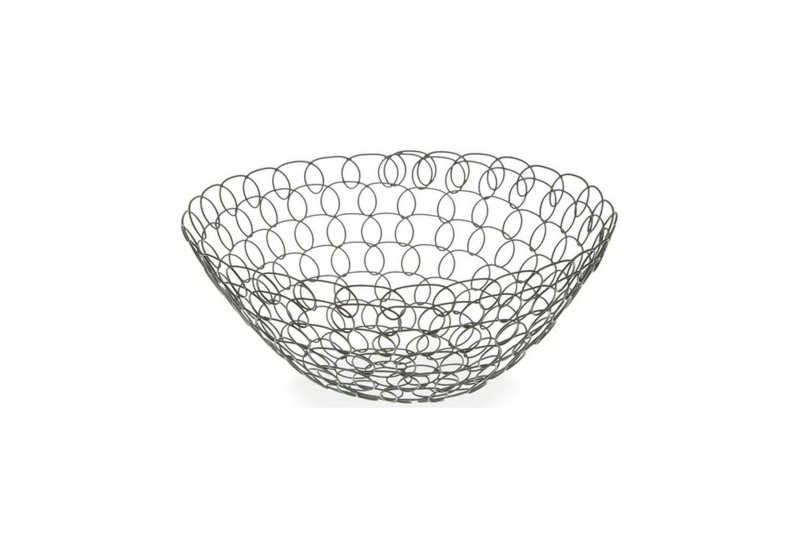 Fruit Bowl Grey Metal (28 x 12 x 28 cm)