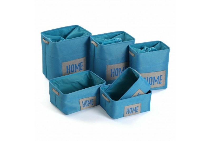 Basket set Versa Home Blue Textile...