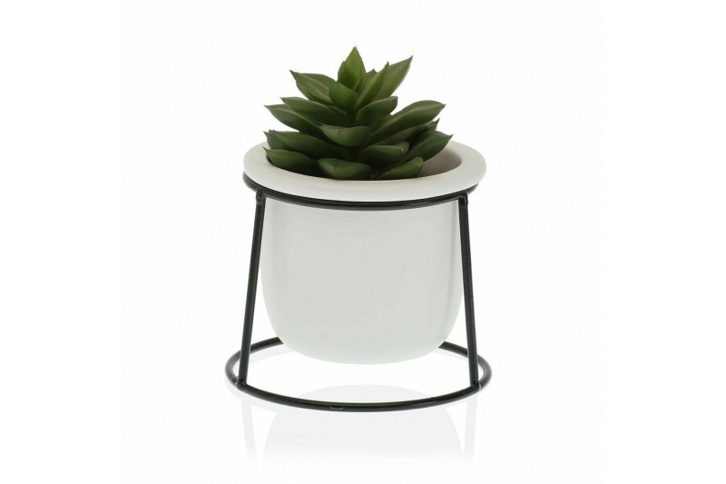 Plant pot Versa White Ceramic Metal...