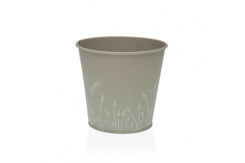 Plant pot Versa Zink Grey Metal (12 cm)