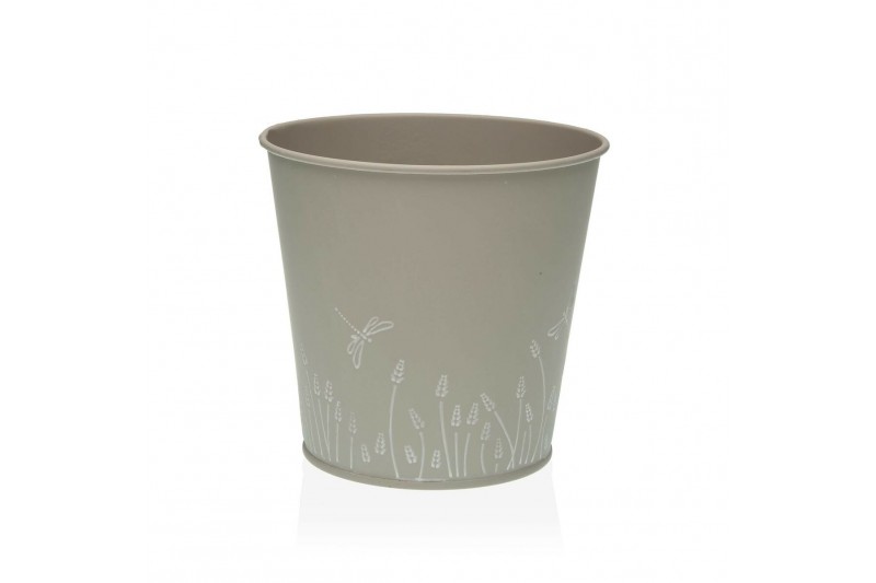 Plant pot Versa Zink Grey Metal (14 cm)