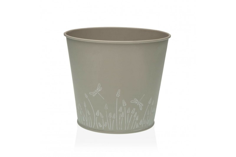 Plant pot Versa Zink Grey Metal (16 cm)