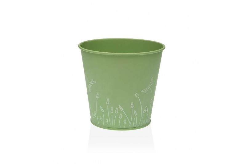 Plant pot Versa Zink Green Metal (12 cm)