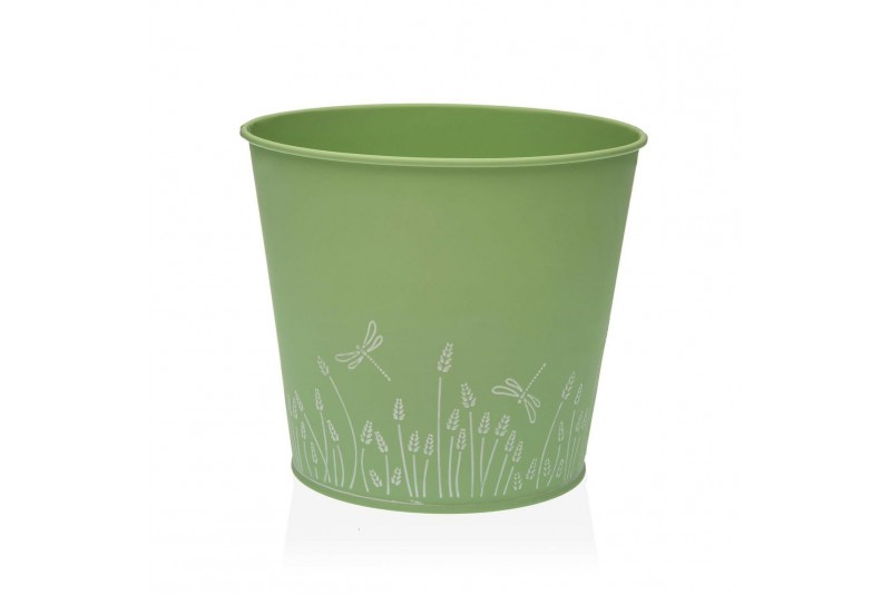 Plant pot Versa Zink Green Metal (16 cm)