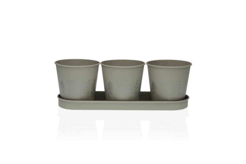 Maceta Versa Gris Triple Metal (11 x...