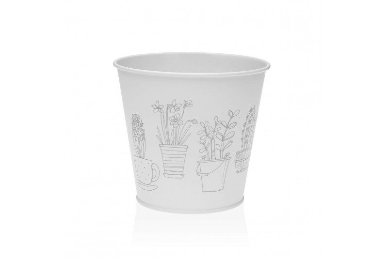 Vaso Versa Zink Bianco Metallo (12,6 cm)