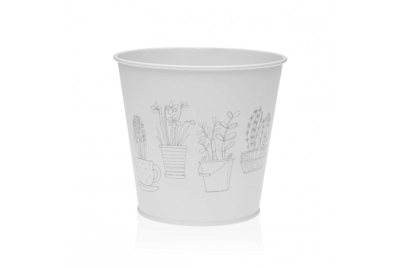 Pot Versa Zink Blanc Métal (14,5 cm)