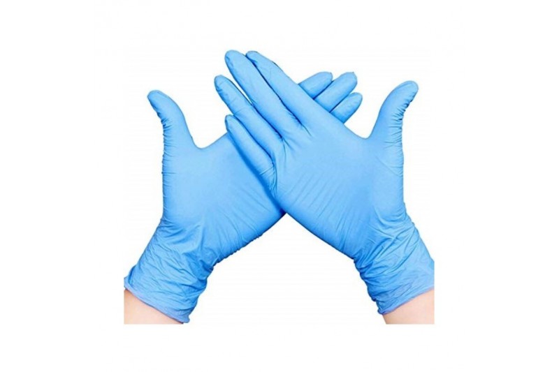 Gants en vinyle jetables Bleu Sans...