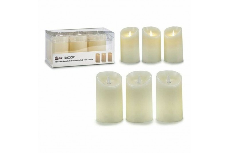 Set di Candele Bianco Crema Plastica...