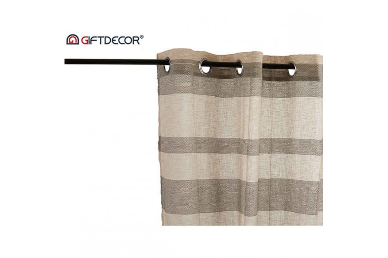 Curtains Beige Grey (260 x 1 x 140 cm)