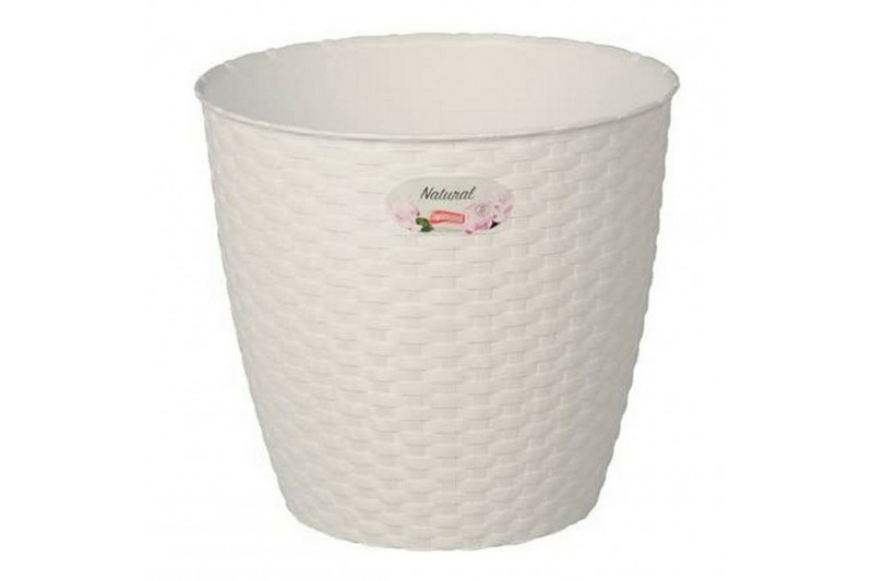 Bloempot Wit Plastic (14 x 12,5 x 14...