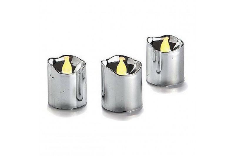 LED Candle (3 Pieces) Silver