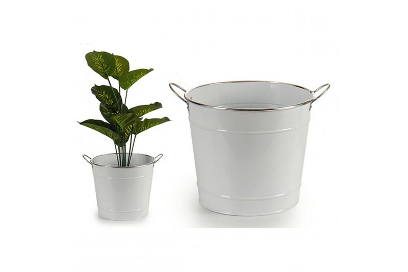 Bucket White Metal (27 x 23 x 34 cm)