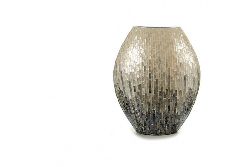 Vase Holz Grau Perlmutt DM (18 x 44,5...