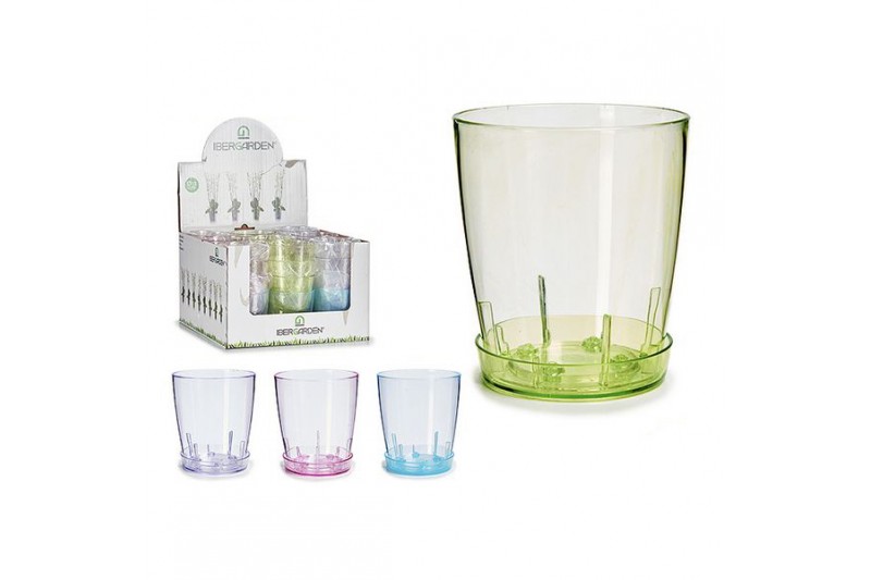 Vaso con Piatto Plastica (13 x 13 x...