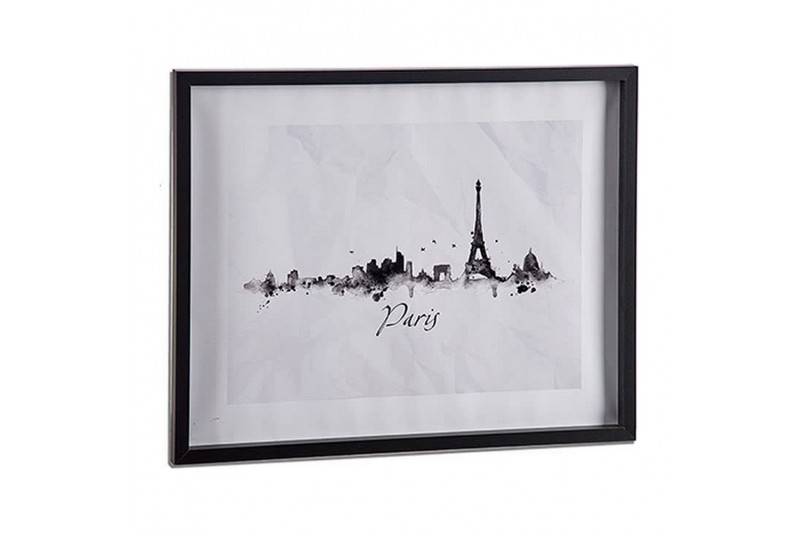 Painting City Black Wood (42 x 2,5 x...