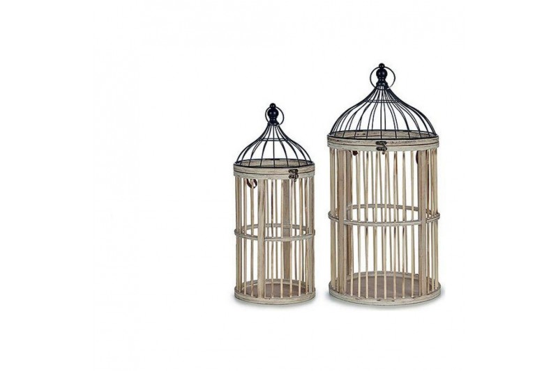 Cage Ronde Bois (2 Pièces)