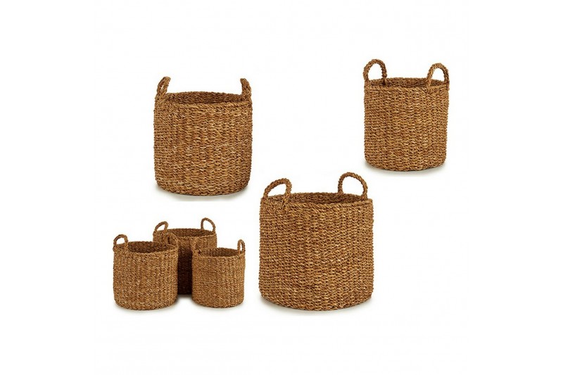 Set of Baskets Brown Esparto grass...