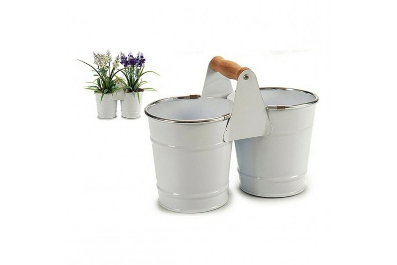 Planter white, silver