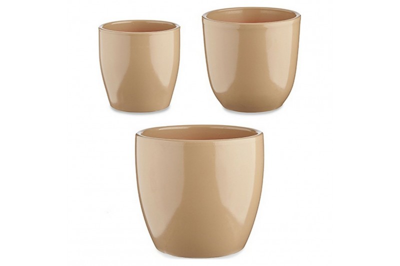 Set of pots Beige Clay (3 Pieces)...