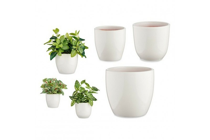 Set de pots Blanc Argile (3 Pièces)