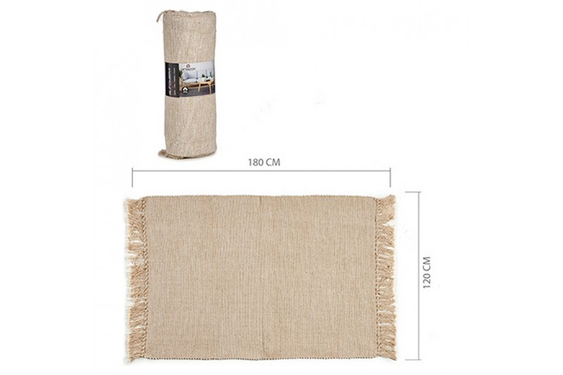 Carpet Beige Cotton (120 x 1 x 180 cm)