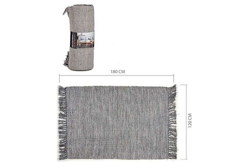 Tapis Gris Coton (120 x 1 x 180 cm)