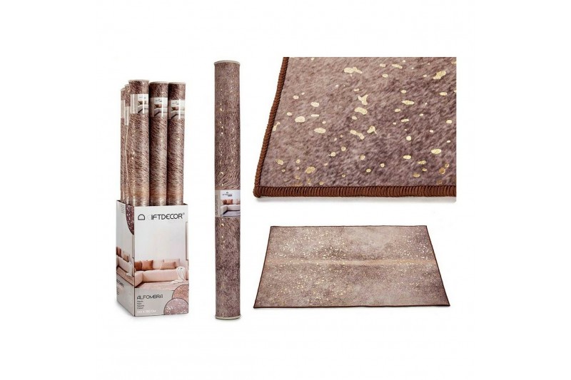 Tapis Marron Blanc Polyester