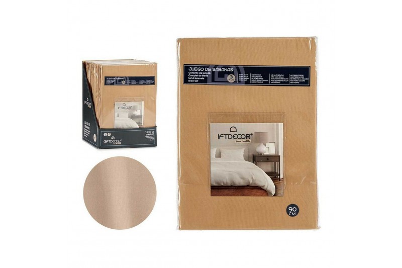 Bettwäsche-Set 90er-Bett Beige (3...