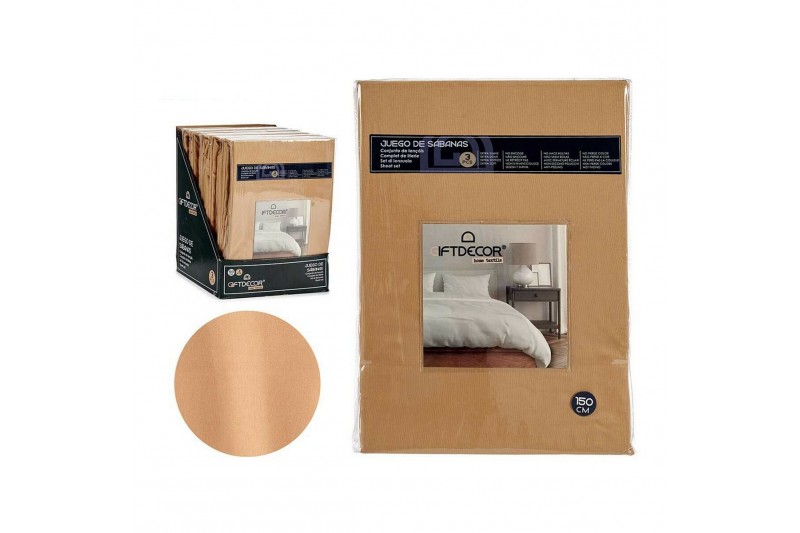 Bettwäsche-Set 150er-Bett Beige (3...