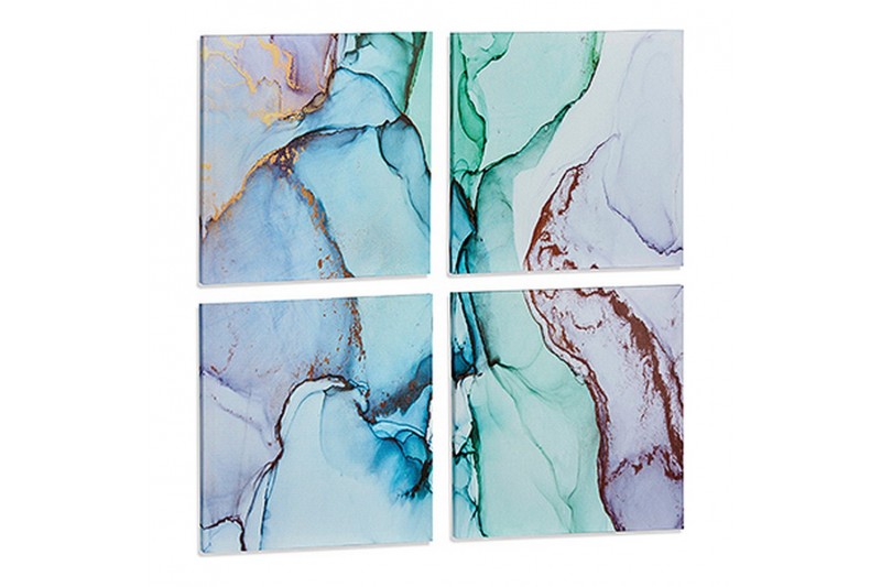 Painting Canvas Marble Blue (4 Pieces)