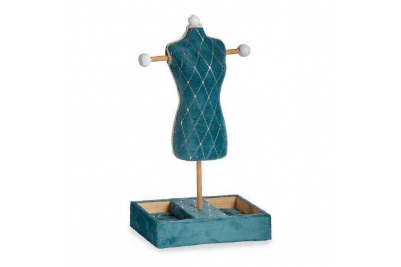 Jewellery Stand Green Velvet Wood (12...