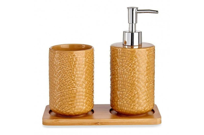 Bath Set Squares Ceramic Bamboo Camel...