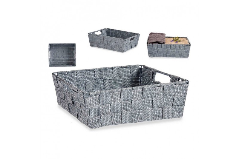 Cesta Tela Trenzada Gris (23 x 8 x 27...