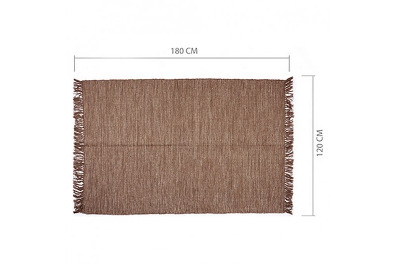 Carpet Brown Cotton (120 x 1 x 180 cm)