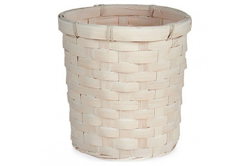 Cache-pot Blanc PVC Bambou (17 x 15 x...