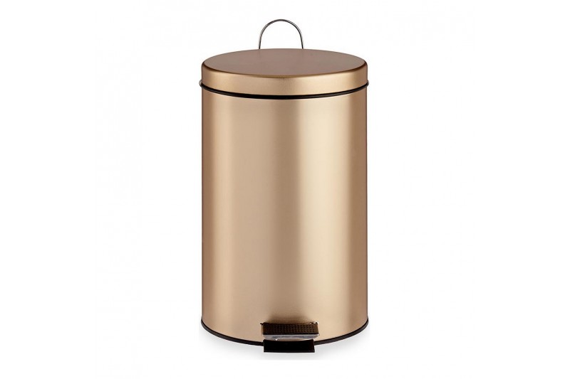 Pedal bin Golden Metal Plastic 7 L...