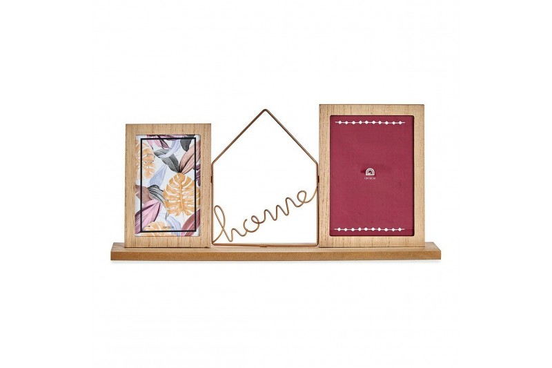 Photo frame Home Brown 2 photos Metal...