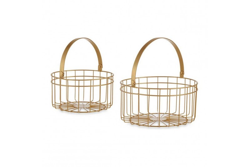 Basket Circular Golden Metal (2 pcs)