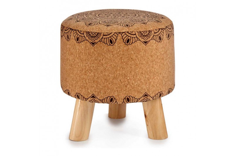 Pouf Mandala Marron MDF Liège (28 x...