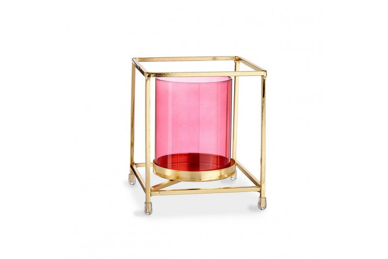 Candleholder Squared Pink Golden...