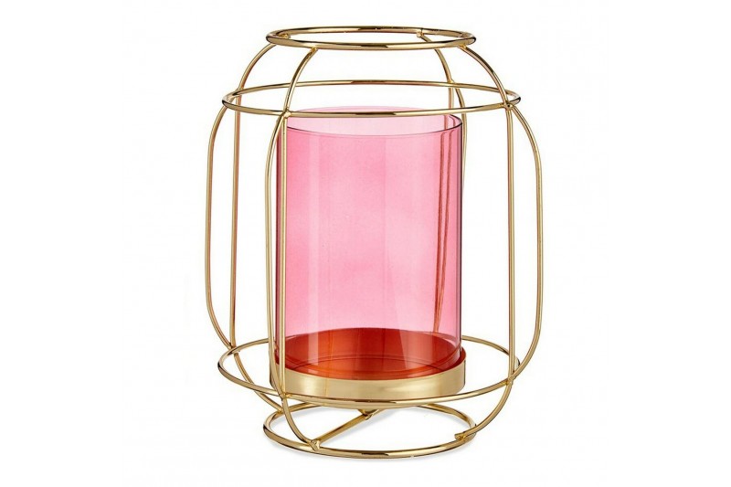 Candleholder Pink Golden Lantern...