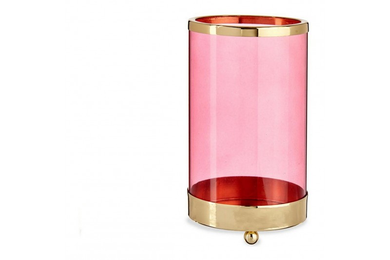 Candleholder Pink Golden Cylinder...