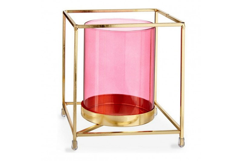 Candleholder Squared Pink Golden...