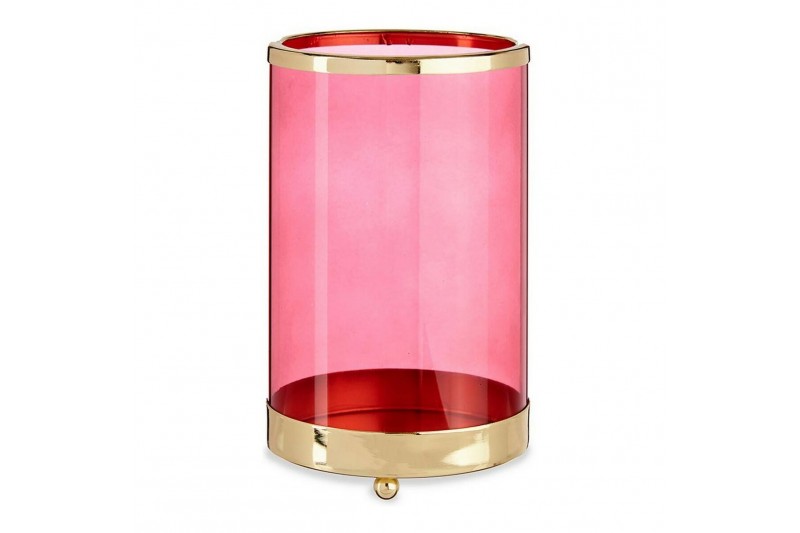 Candleholder Pink Golden Cylinder...