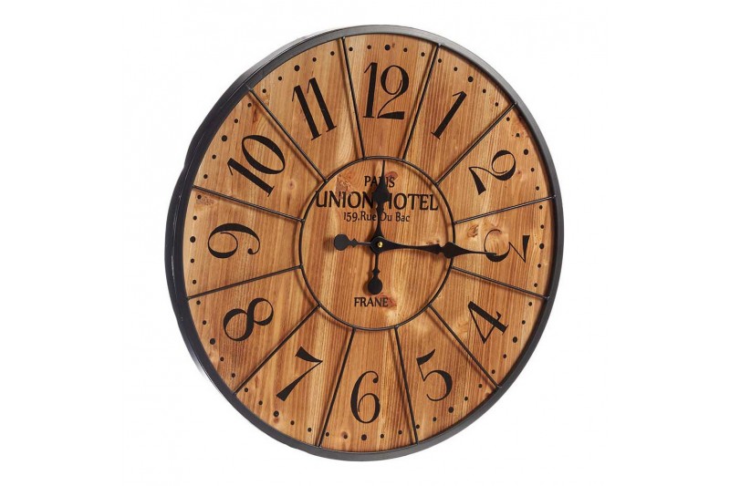 Wall Clock Black Dark brown Metal...