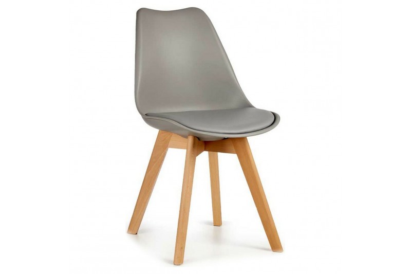 Dining Chair Grey Light brown Wood...