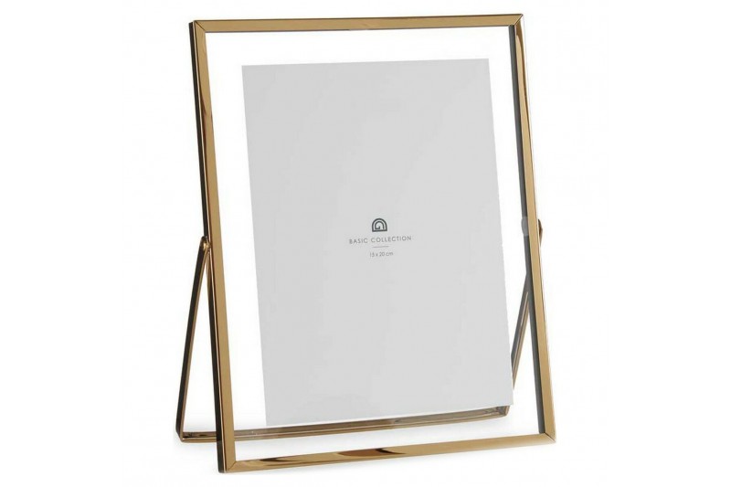 Photo frame Double Golden Metal Glass...